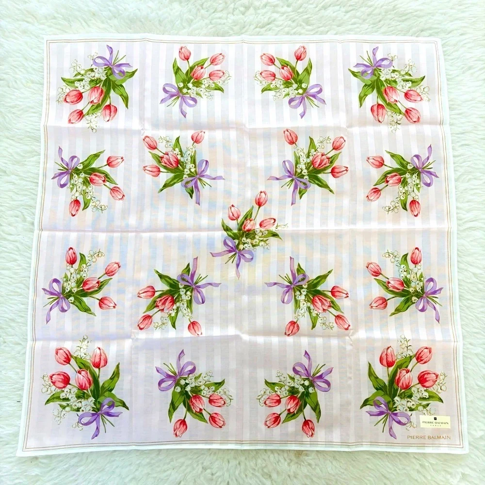 Pierre Balmain Paris Square Cotton Bandanna/Scarf size 20”x20”
